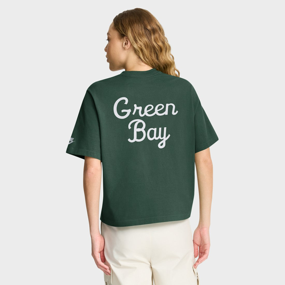 Green Bay Packers Women's Rewind Pocket Boxy T-Shirt - Green - Nike