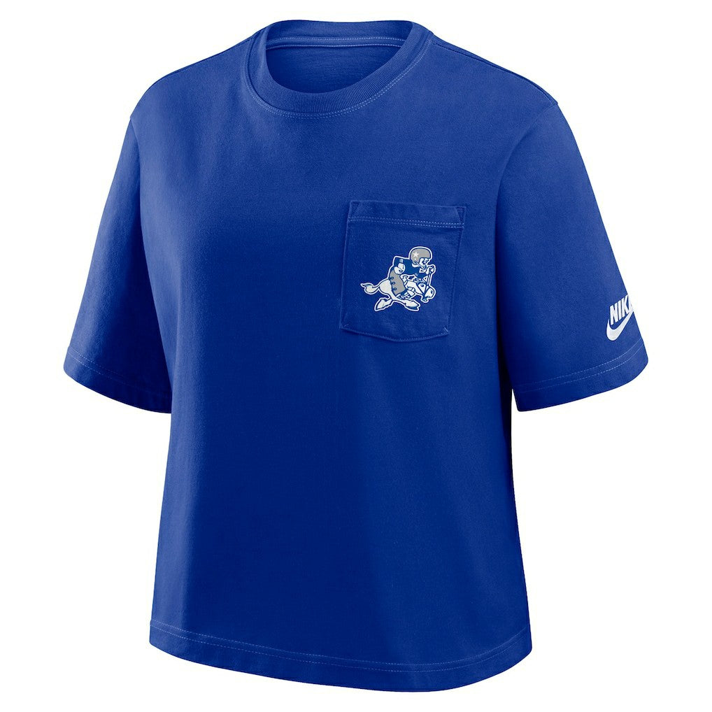 Dallas Cowboys Women's Rewind Pocket Boxy T-Shirt - Royal - Nike