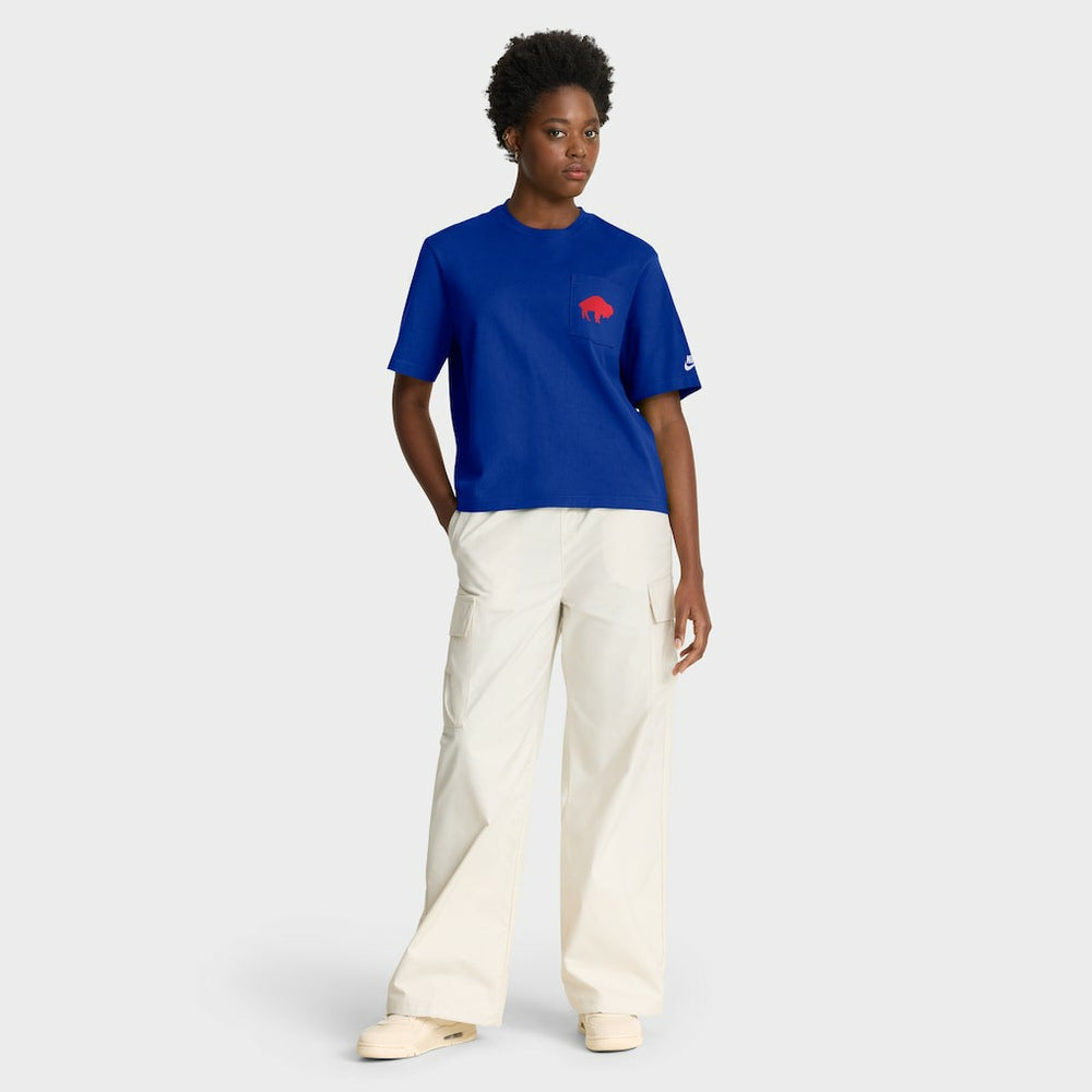 Buffalo Bills Women's Rewind Pocket Boxy T-Shirt - Royal - Nike