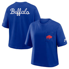 Buffalo Bills Women's Rewind Pocket Boxy T-Shirt - Royal - Nike