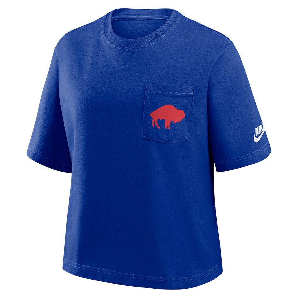 Buffalo Bills Women's Rewind Pocket Boxy T-Shirt - Royal - Nike