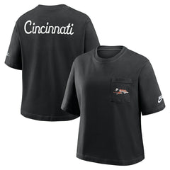 Cincinnati Bengals Women's Rewind Pocket Boxy T-Shirt - Black - Nike