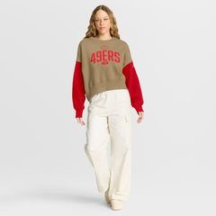 San Francisco 49ers Women's Oversized Rewind Pullover Sweatshirt - Tan - Nike