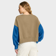 Detroit Lions Women's Oversized Rewind Pullover Sweatshirt - Tan - Nike