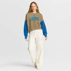 Detroit Lions Women's Oversized Rewind Pullover Sweatshirt - Tan - Nike