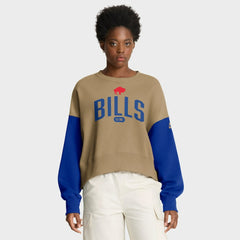 Buffalo Bills Women's Oversized Rewind Pullover Sweatshirt - Tan - Nike