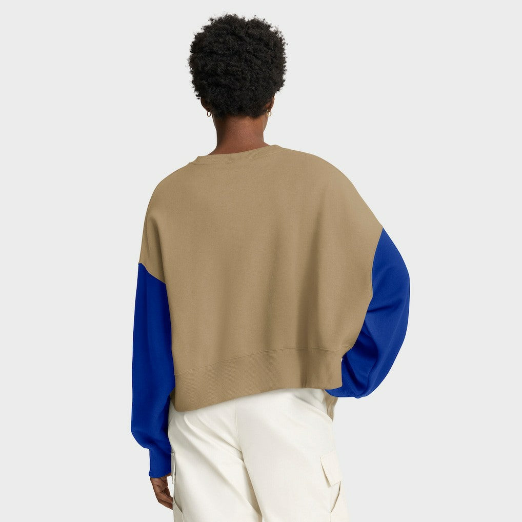 Buffalo Bills Women's Oversized Rewind Pullover Sweatshirt - Tan - Nike