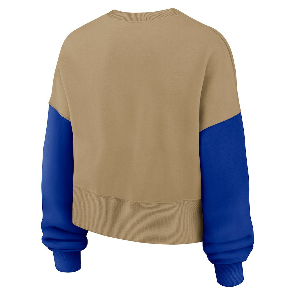Buffalo Bills Women's Oversized Rewind Pullover Sweatshirt - Tan - Nike