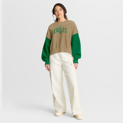 Philadelphia Eagles Women's Oversized Rewind Pullover Sweatshirt - Tan - Nike