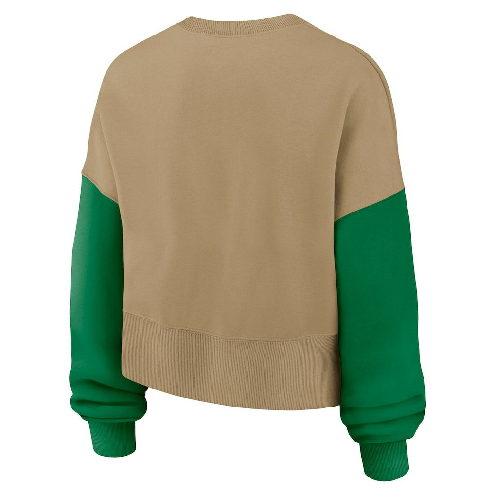 Philadelphia Eagles Women's Oversized Rewind Pullover Sweatshirt - Tan - Nike