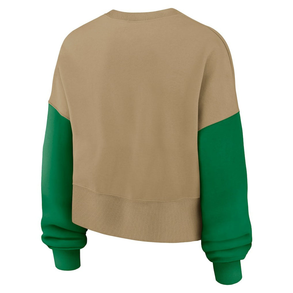 Philadelphia Eagles Women's Oversized Rewind Pullover Sweatshirt - Tan - Nike