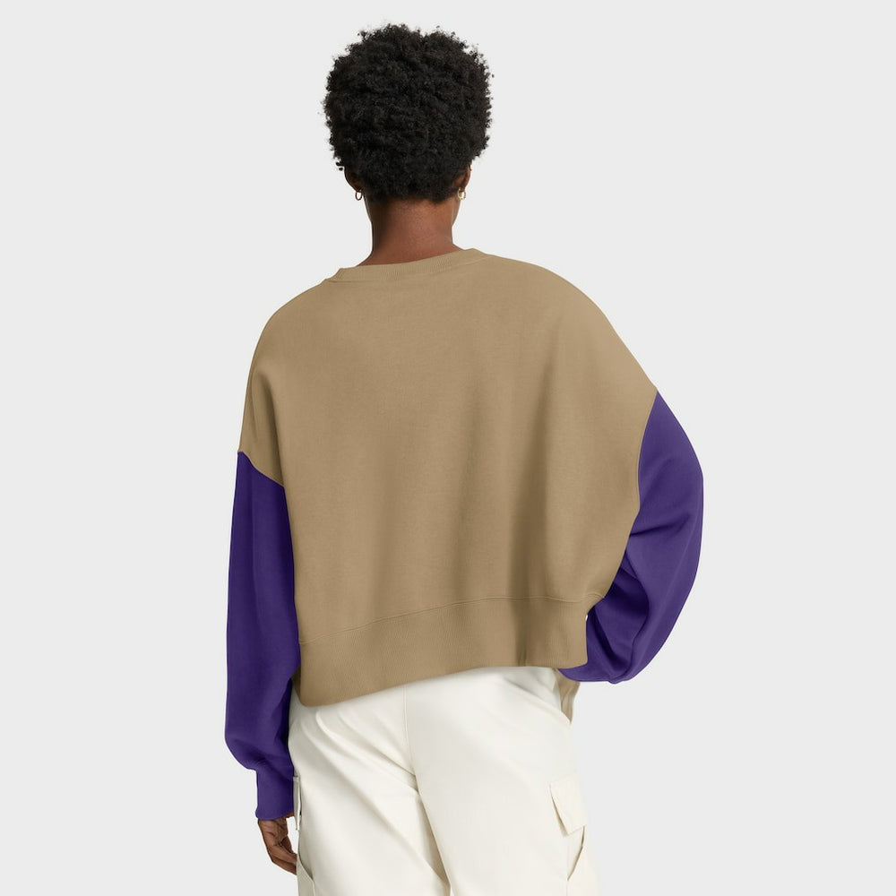Minnesota Vikings Women's Oversized Rewind Pullover Sweatshirt - Tan - Nike