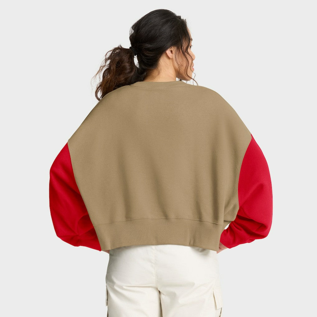 Kansas City Chiefs Women's Oversized Rewind Pullover Sweatshirt - Tan - Nike