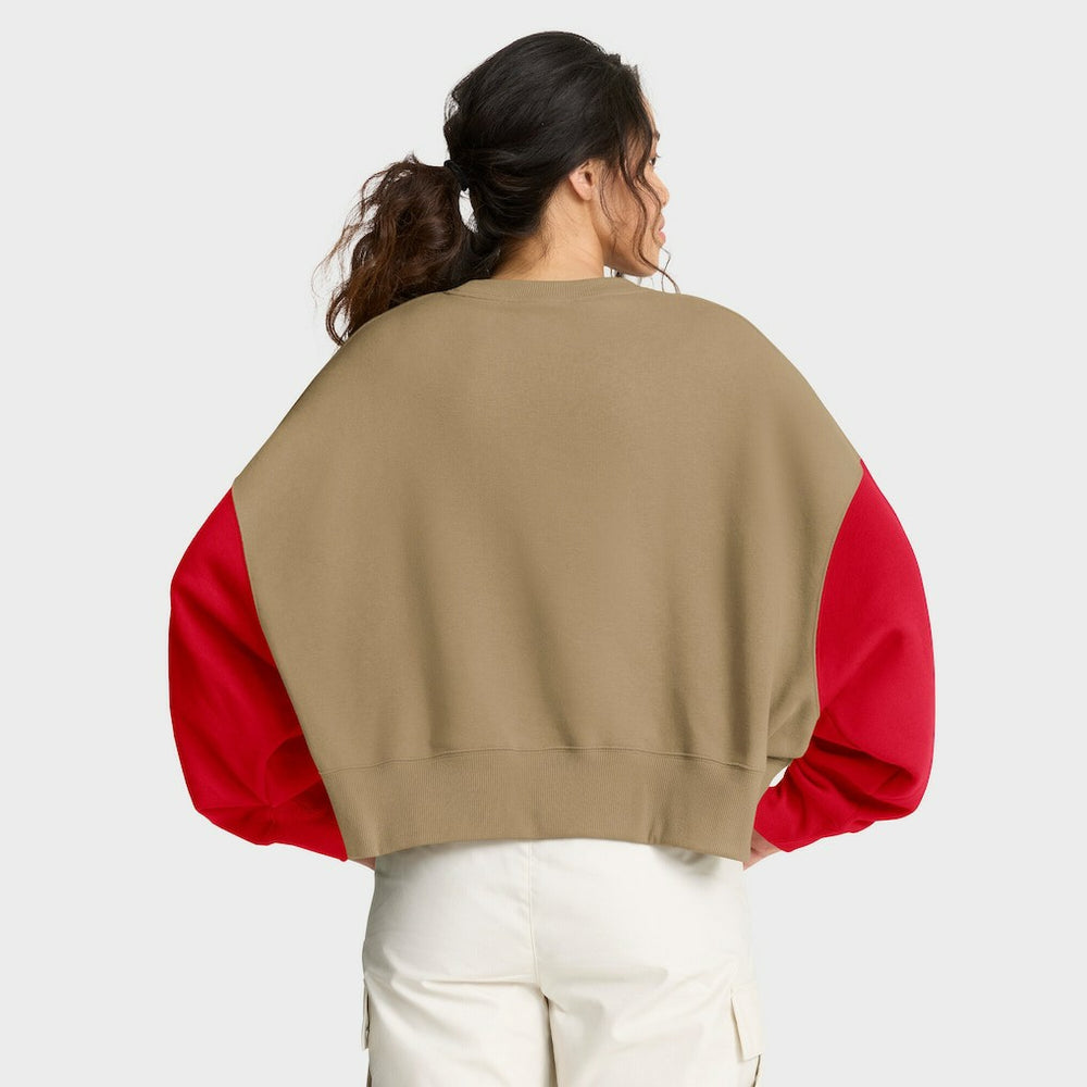 Kansas City Chiefs Women's Oversized Rewind Pullover Sweatshirt - Tan - Nike