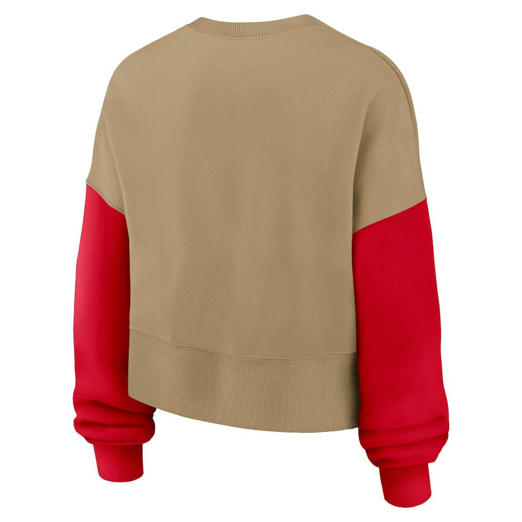 Kansas City Chiefs Women's Oversized Rewind Pullover Sweatshirt - Tan - Nike