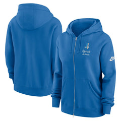 Detroit Lions Women's Phoenix Rewind Full-Zip Hoodie - Blue - Nike