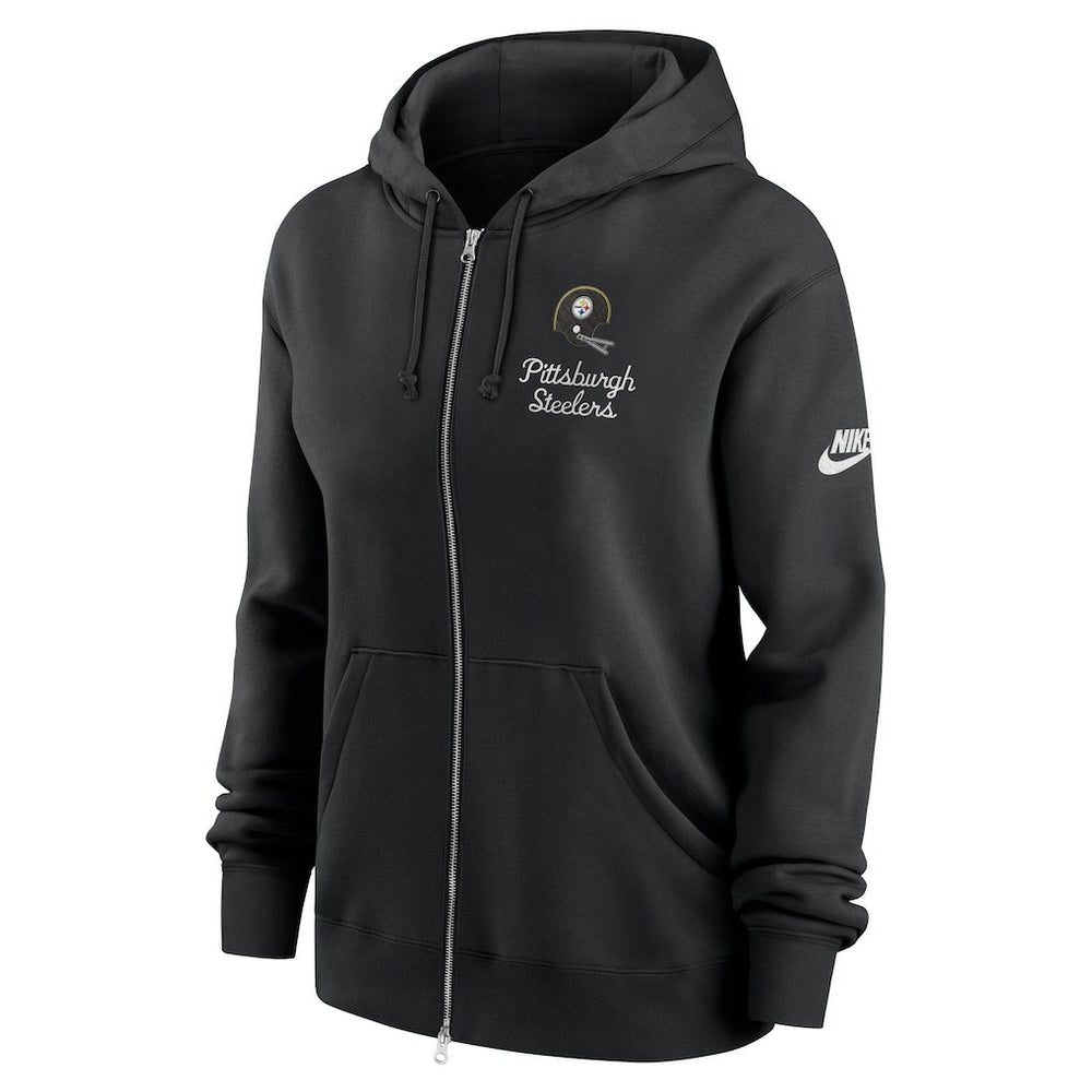 Pittsburgh Steelers Women's Phoenix Rewind Full-Zip Hoodie - Black - Nike