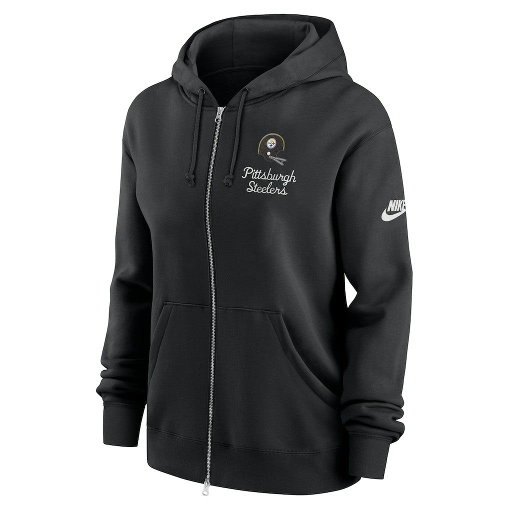 Pittsburgh Steelers Women's Phoenix Rewind Full-Zip Hoodie - Black - Nike