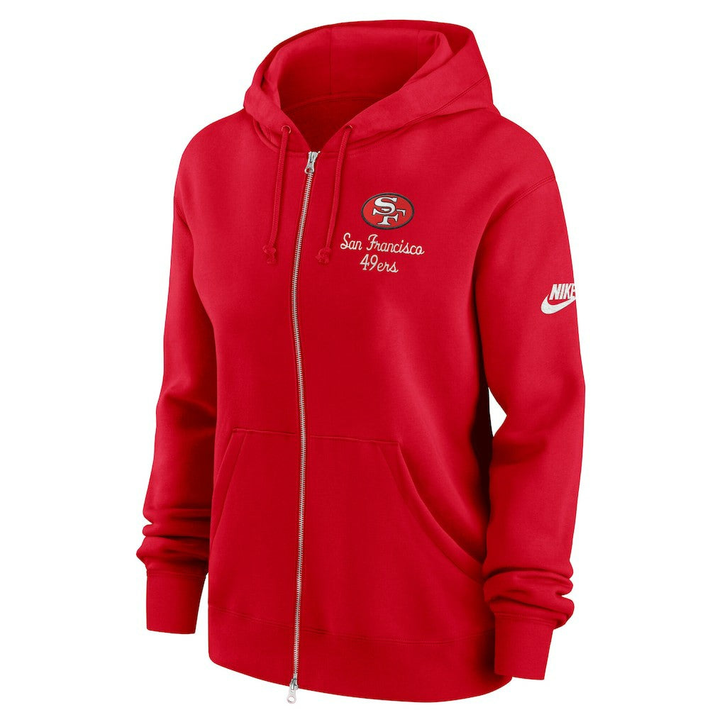San Francisco 49ers Women's Phoenix Rewind Full-Zip Hoodie - Scarlet - Nike