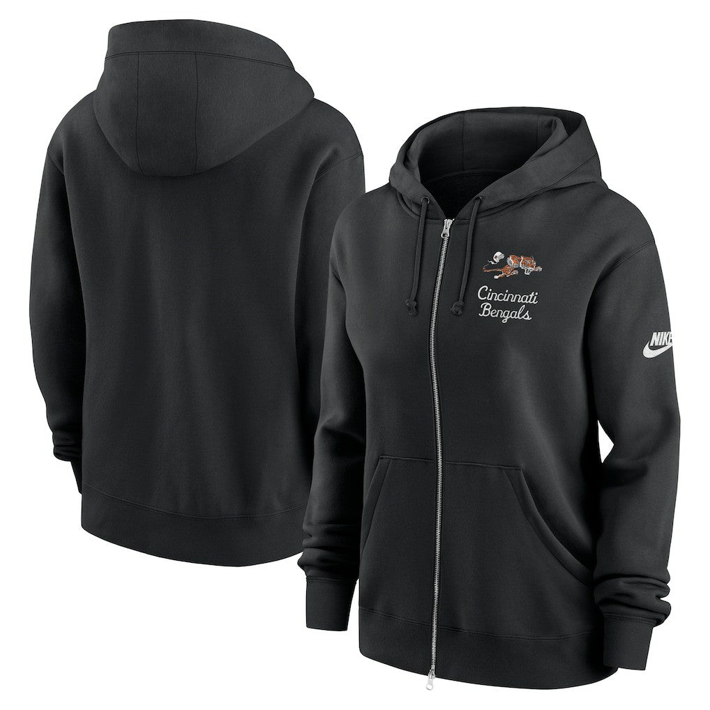 Cincinnati Bengals Women's Phoenix Rewind Full-Zip Hoodie - Black - Nike
