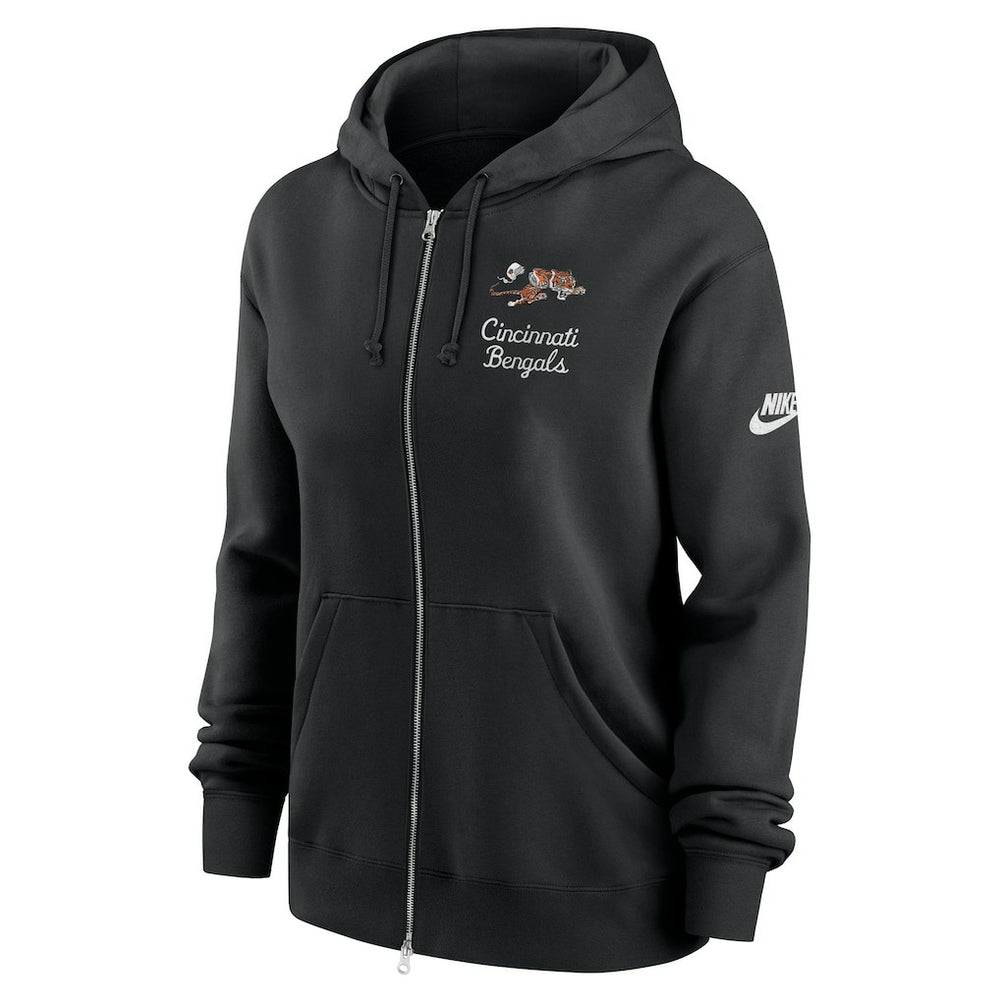 Cincinnati Bengals Women's Phoenix Rewind Full-Zip Hoodie - Black - Nike