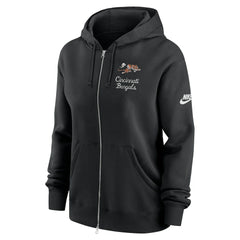 Cincinnati Bengals Women's Phoenix Rewind Full-Zip Hoodie - Black - Nike