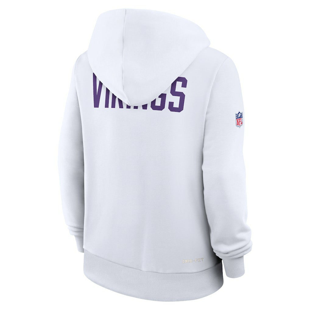 Minnesota Vikings Women's Alternate Logo Sideline Standard Issue Dri-FIT Hoodie - White - Nike