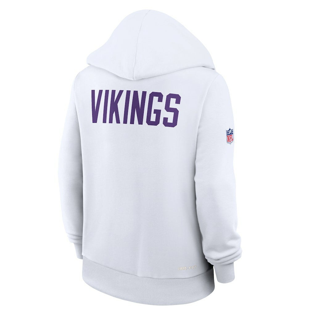 Minnesota Vikings Women's Alternate Logo Sideline Standard Issue Dri-FIT Hoodie - White - Nike