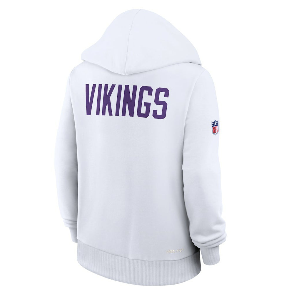 Minnesota Vikings Women's Alternate Logo Sideline Standard Issue Dri-FIT Hoodie - White - Nike