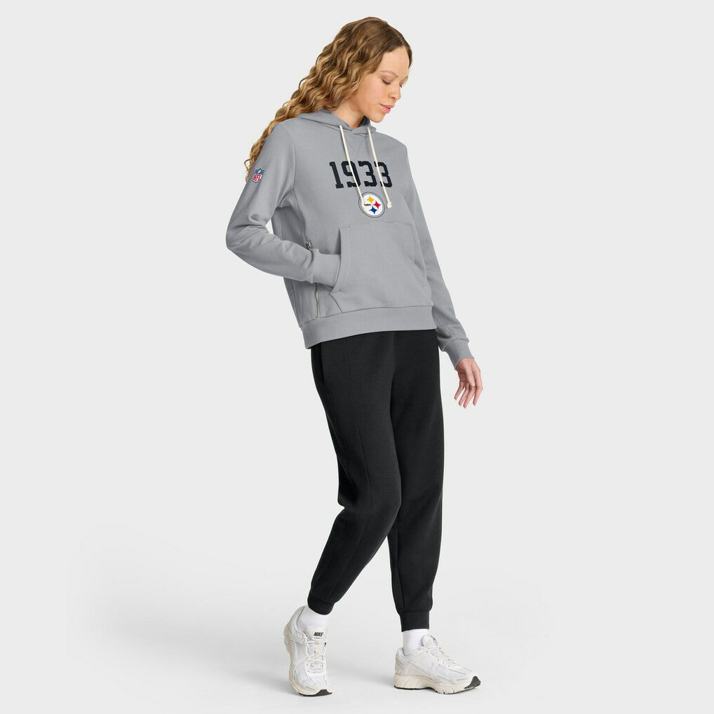 Pittsburgh Steelers Women's 1933 Sideline Standard Issue Dri-FIT Hoodie - Gray - Nike