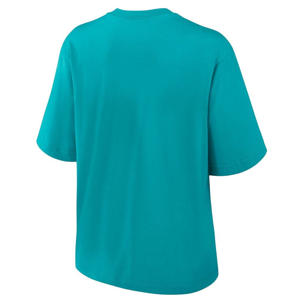Miami Dolphins Women's Essential Script Relaxed Boxy T-Shirt - Aqua - Nike