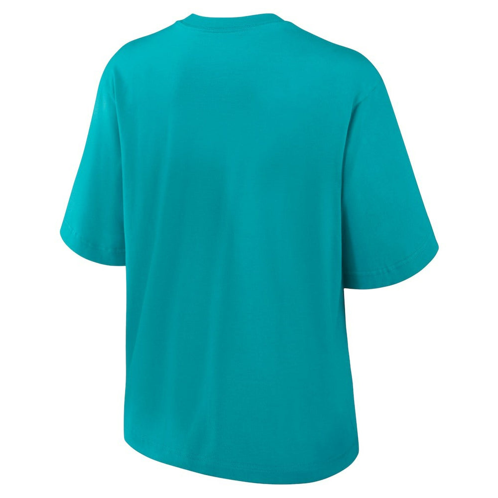 Miami Dolphins Women's Essential Script Relaxed Boxy T-Shirt - Aqua - Nike