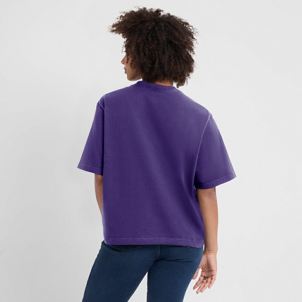 Minnesota Vikings Women's Essential Script Relaxed Boxy T-Shirt - Purple - Nike