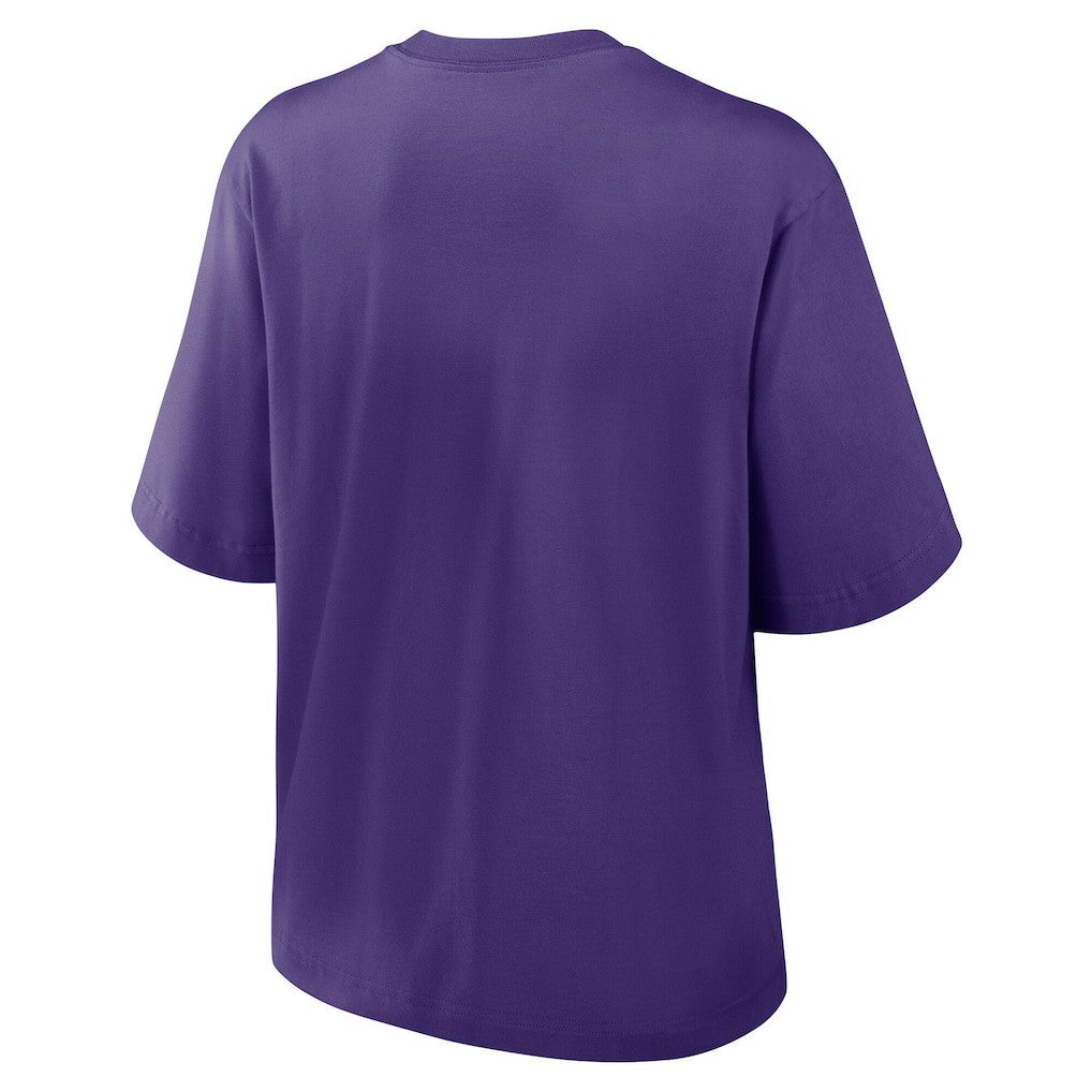 Minnesota Vikings Women's Essential Script Relaxed Boxy T-Shirt - Purple - Nike