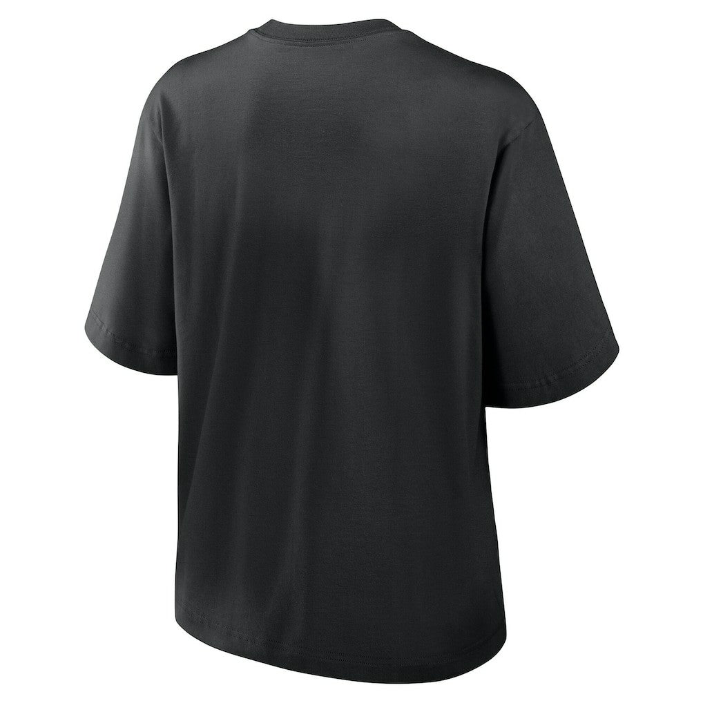 Pittsburgh Steelers Women's Essential Script Relaxed Boxy T-Shirt - Black - Nike