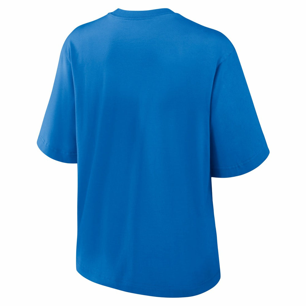 Detroit Lions Women's Essential Script Relaxed Boxy T-Shirt - Blue - Nike
