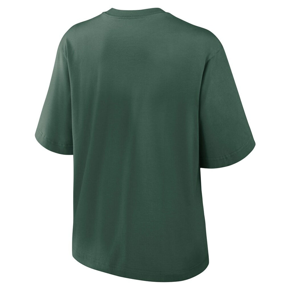 Green Bay Packers Women's Essential Script Relaxed Boxy T-Shirt - Green - Nike