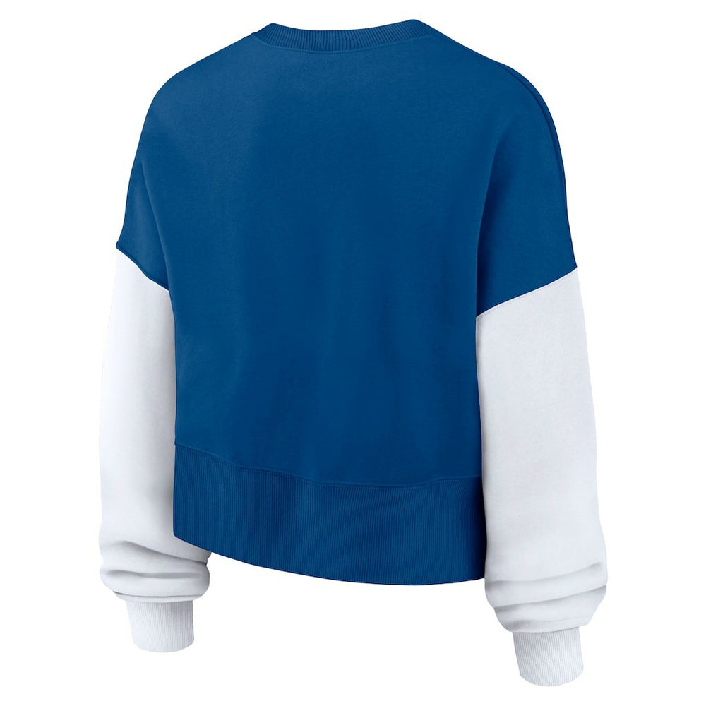 Indianapolis Colts Women's Oversized Color-Block Pullover Sweatshirt - Royal - Nike