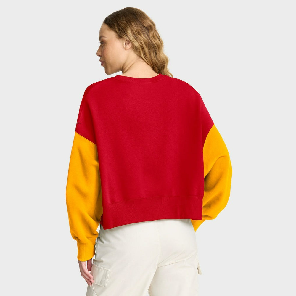 Kansas City Chiefs Women's Oversized Color-Block Pullover Sweatshirt - Red - Nike