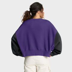 Minnesota Vikings Women's Oversized Color-Block Pullover Sweatshirt - Purple - Nike