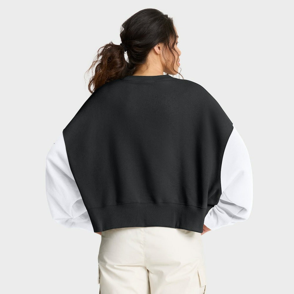 New Orleans Saints Women's Oversized Color-Block Pullover Sweatshirt - Black - Nike