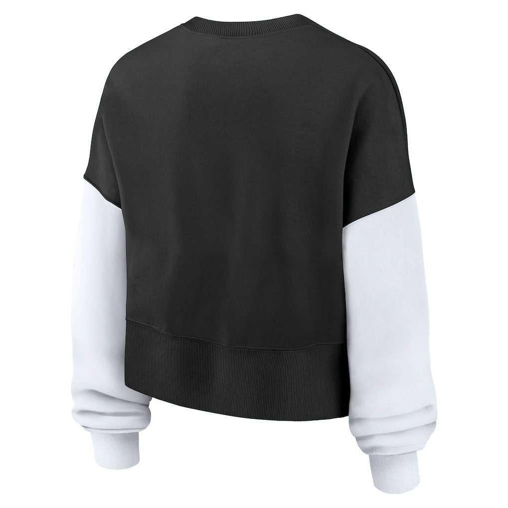 New Orleans Saints Women's Oversized Color-Block Pullover Sweatshirt - Black - Nike