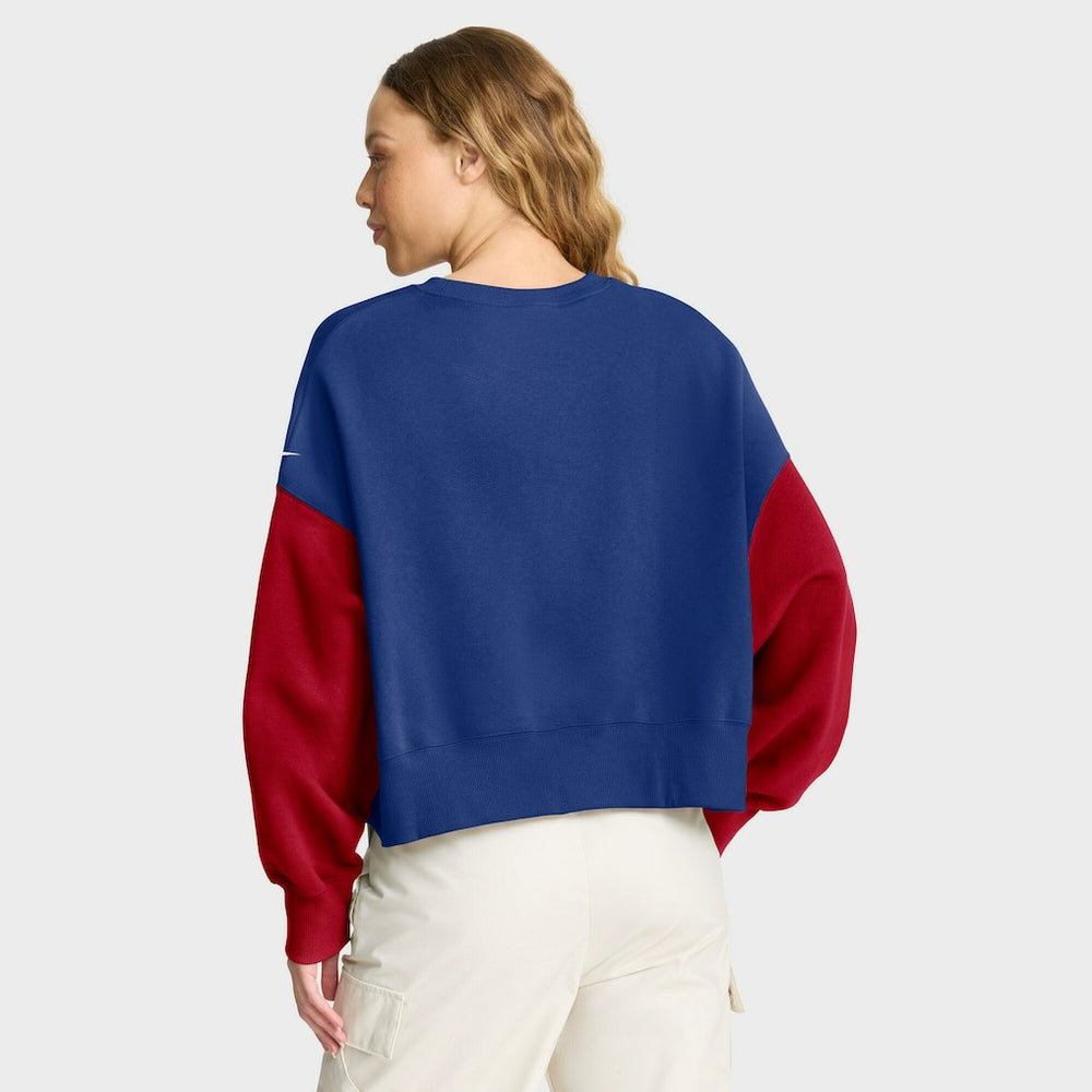 New York Giants Women's Oversized Color-Block Pullover Sweatshirt - Royal - Nike