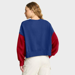 New York Giants Women's Oversized Color-Block Pullover Sweatshirt - Royal - Nike