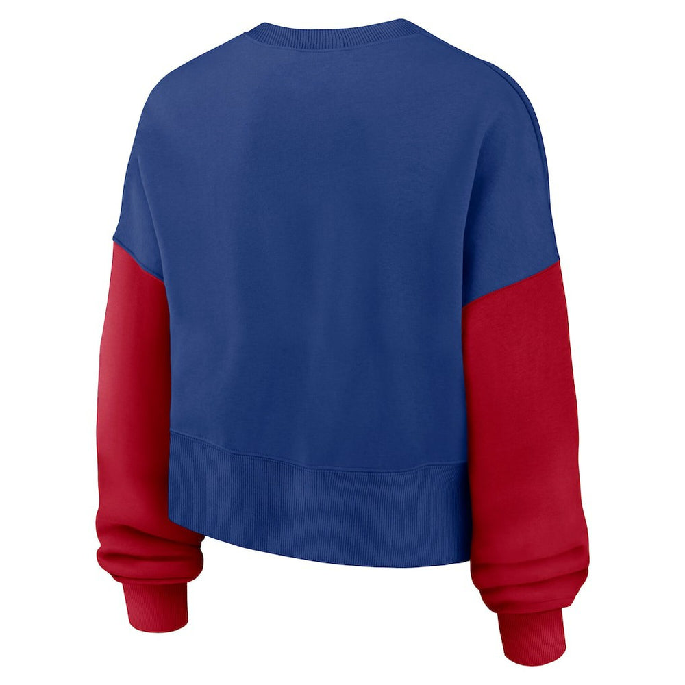 New York Giants Women's Oversized Color-Block Pullover Sweatshirt - Royal - Nike