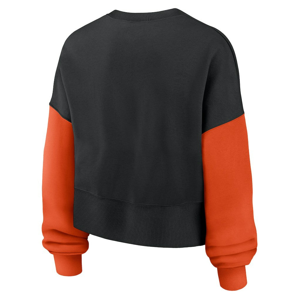 Cincinnati Bengals Women's Oversized Color-Block Pullover Sweatshirt - Black - Nike
