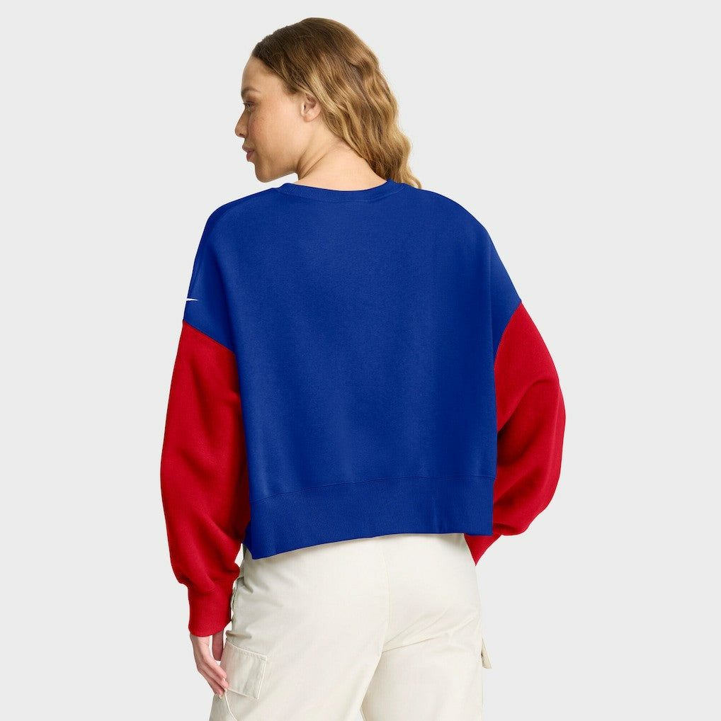 Buffalo Bills Women's Oversized Color-Block Pullover Sweatshirt - Royal - Nike