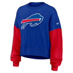 Buffalo Bills Women's Oversized Color-Block Pullover Sweatshirt - Royal - Nike