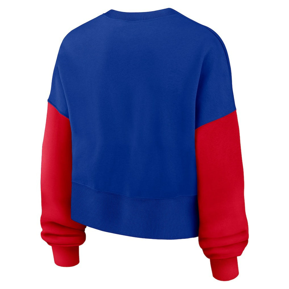 Buffalo Bills Women's Oversized Color-Block Pullover Sweatshirt - Royal - Nike