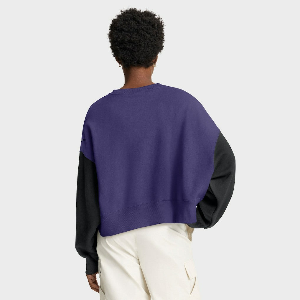 Baltimore Ravens Women's Oversized Color-Block Pullover Sweatshirt - Purple - Nike